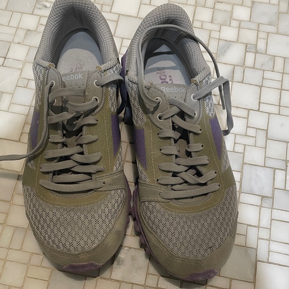 Reebok Real Flex Olive and Purple and Gray Athletic Shoes👵MT - Picture 1 of 6